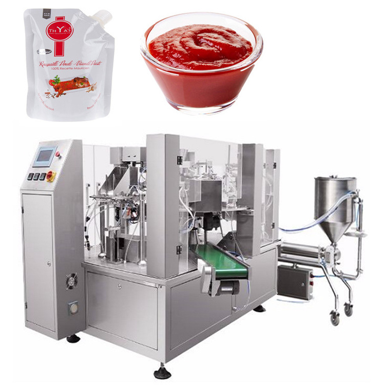 Multi-function Automatic rotary 300ml 500g 800ml Liquid ketchup salad dressing Packing Machine