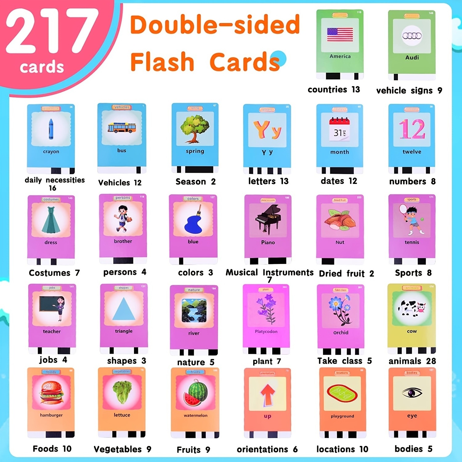 Back To School 0-6 Kids STEM Toys Talking Flash Cards Blocking Toys Matching Learning English Words Letters Educational Toys