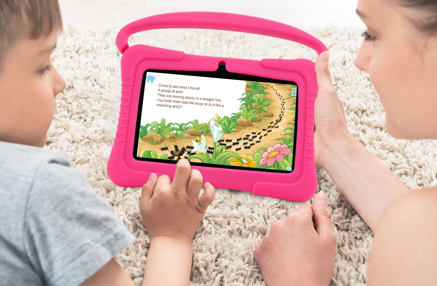 7 inch Tablet PC for Kids Education Learning 2GB+32GB Android Tablets PC WiFi IPS A100 kids Tablet with Silicone Case with APPS