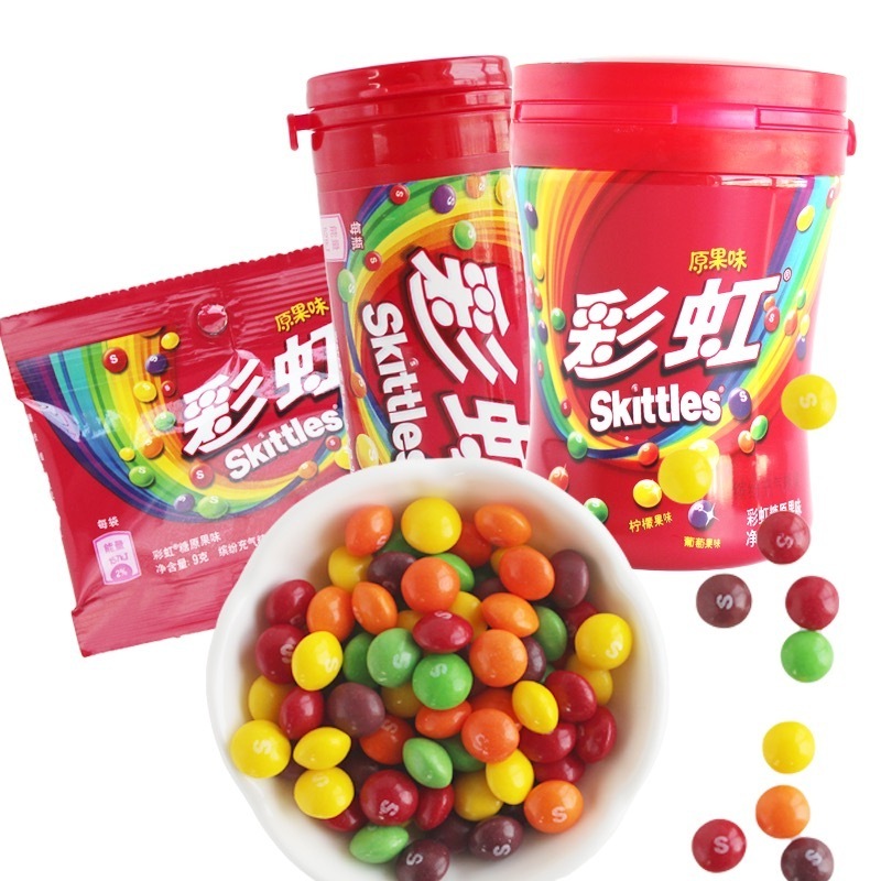 Candy Skittle Candy Wholesale Wonka Candy Sour Patch Kid Hard Candies Juicy Fruit Gum Skittle Candy120g