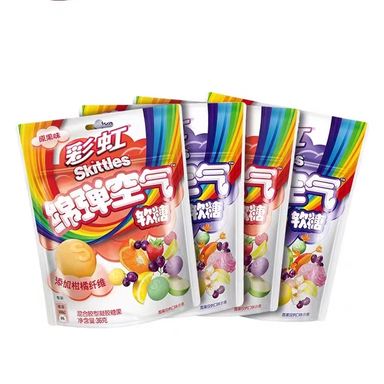 Wholesale Chinese Assorted Fruit Flavor Skittle s Candy  Gummy 36g Sour Fructose