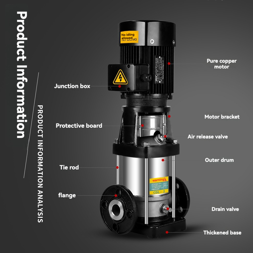 2HP Stiletto Fire Pump Vertical Multistage Water Pressure Booster with 500GPM Motor Stainless Steel Centrifugal Pump