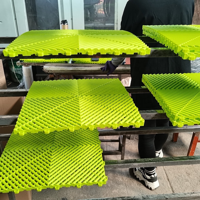 OEM / ODM  injection molding  for pvc Car wash grate floor/garage floor tiles interlocking/plastic  dalle wash vinyl flooring