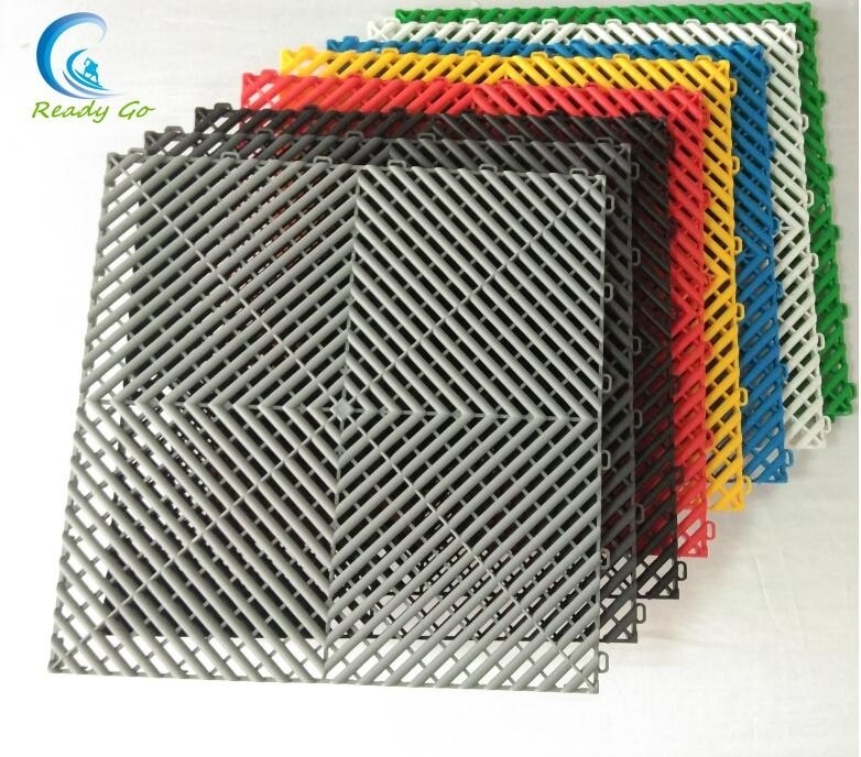 Qingdao Removable interlocking pvc plastic Garage Floor tiles , dalle pvc sol garage