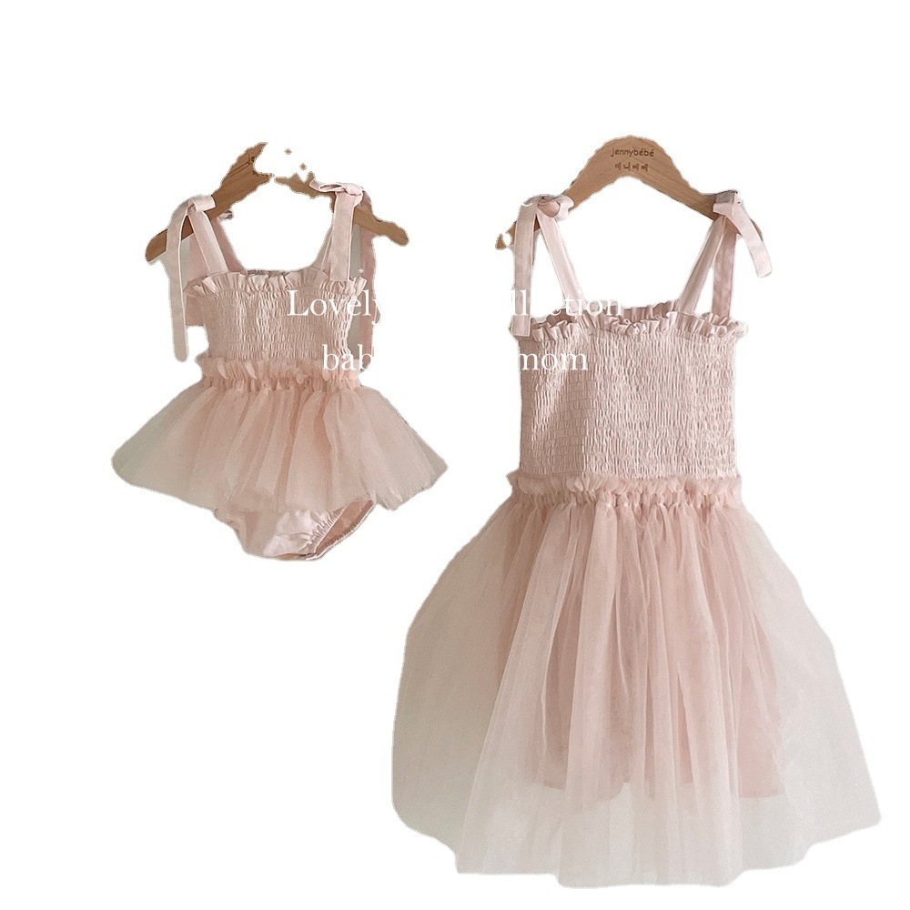 JNFS Costume Tulle Dress Summer Sleeveless hign-end Design Infant Romper Party Boutique Gauzy Kids Girls Dress