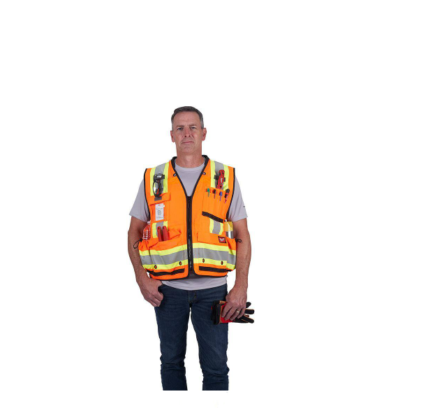 Yellow Class 2 construction  High Visibility Safety Vest