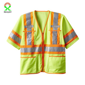 Yellow mesh ansi class 3  short sleeves working safety vest