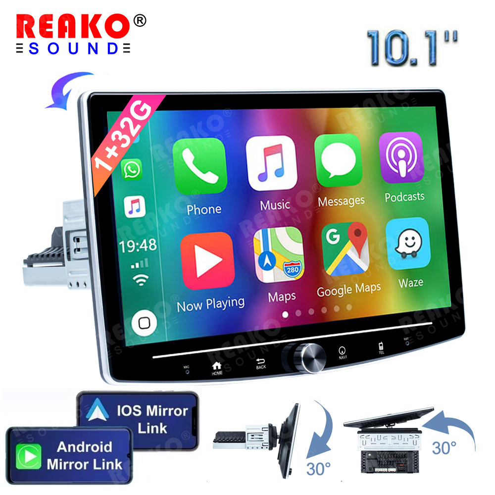 2+32GB Autoradio Android Car Radio 10.1 Inch Split Screen GPS Navigation Wireless Carplay Single Din Car Stereos For Car