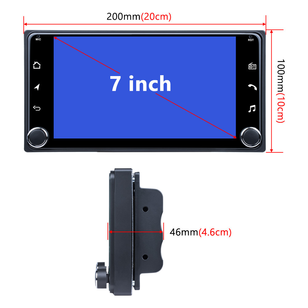 7 Inch Touch Screen Android Car Radio For Toyota Corolla Universal Car DVD With 2 Knob 2Din Android 13 GPS Carplay Car Stereo