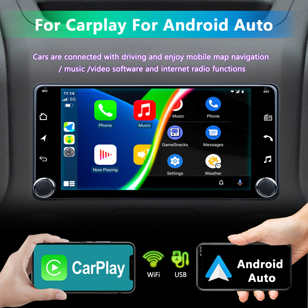 7 Inch Touch Screen Android Car Radio For Toyota Corolla Universal Car DVD With 2 Knob 2Din Android 13 GPS Carplay Car Stereo