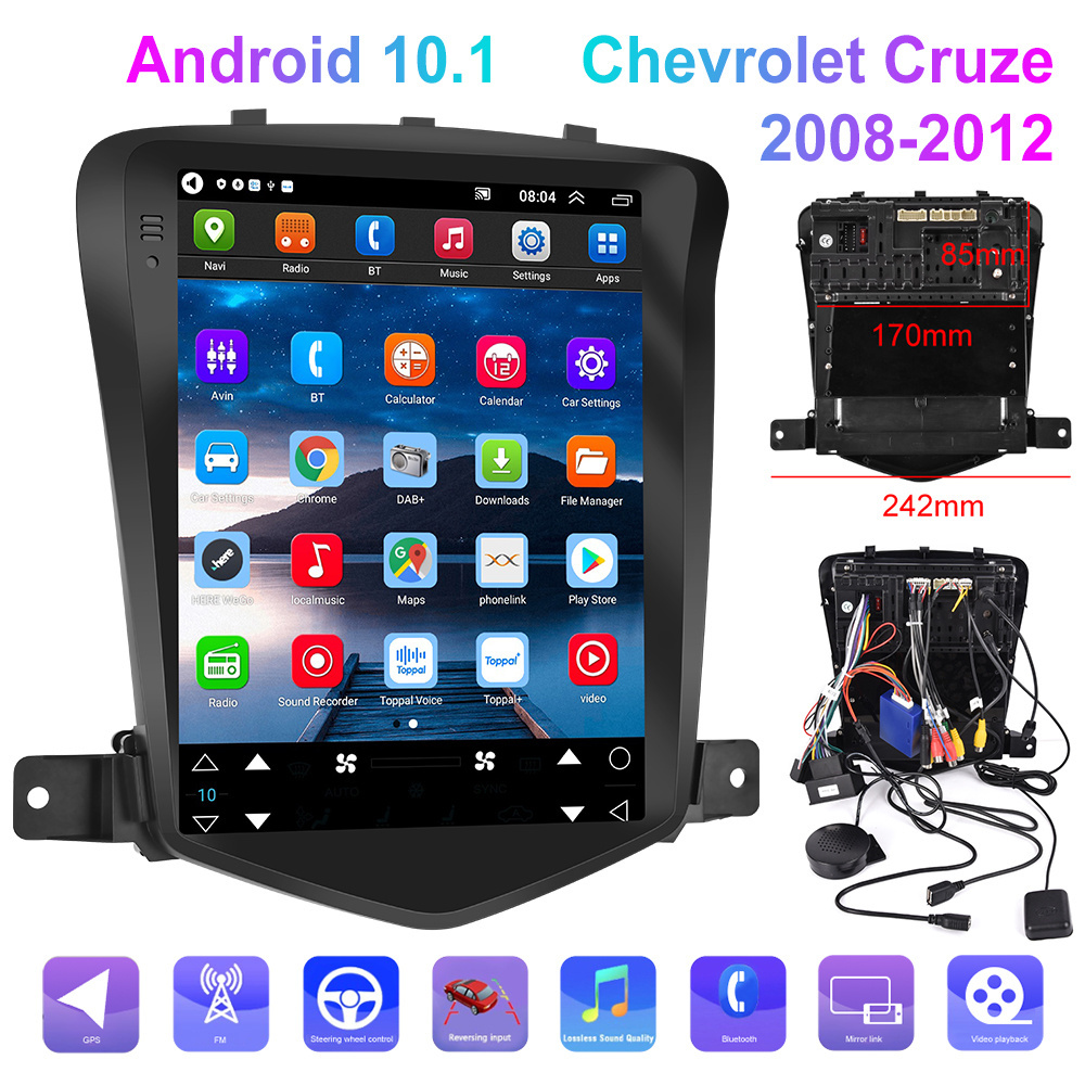 2 Din Car Radio 9.7 Inch For Chevrolet Cruze 2008-2012 Vertical Screen Stereo Android Carplay GPS Wifi BT FM Autoradio