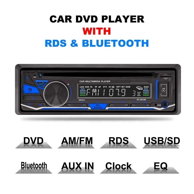 Single Din In Dash Electronic Anti- Shock CD DVD FM / AM / RDS Radio Stereo AUX SD Card Slot Car MP3 MP5 Mulltimedia Player