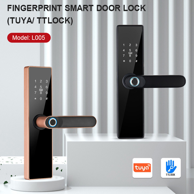 2023 New Waterproof Smart Lock wifi App Smart Door Lock Aluminum Fingerprint Inside Digital Handle Keyless Smart Lock