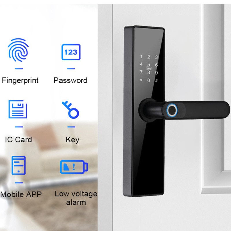 2023 New Waterproof Smart Lock wifi App Smart Door Lock Aluminum Fingerprint Inside Digital Handle Keyless Smart Lock