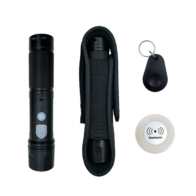 Security guard tour system with Flashlight Battery Power for building school patrol check clocking