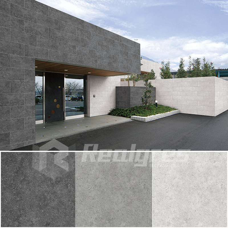 Grey Concrete Floor Tile Stone Effect Porcelain Paving Tiles 20mm Thick for Outdoor Driveway 600x600