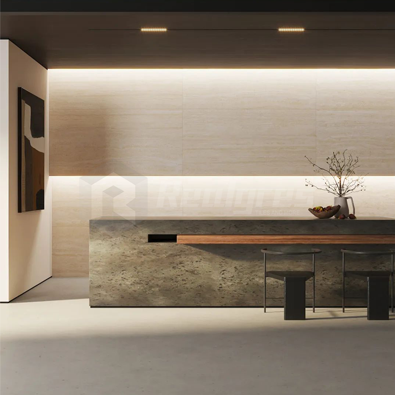 Wholesale 900x1800 Waterproof Wall Tiles Travertine Look Porcelain Marble Slab Tile Kitchen Backsplash