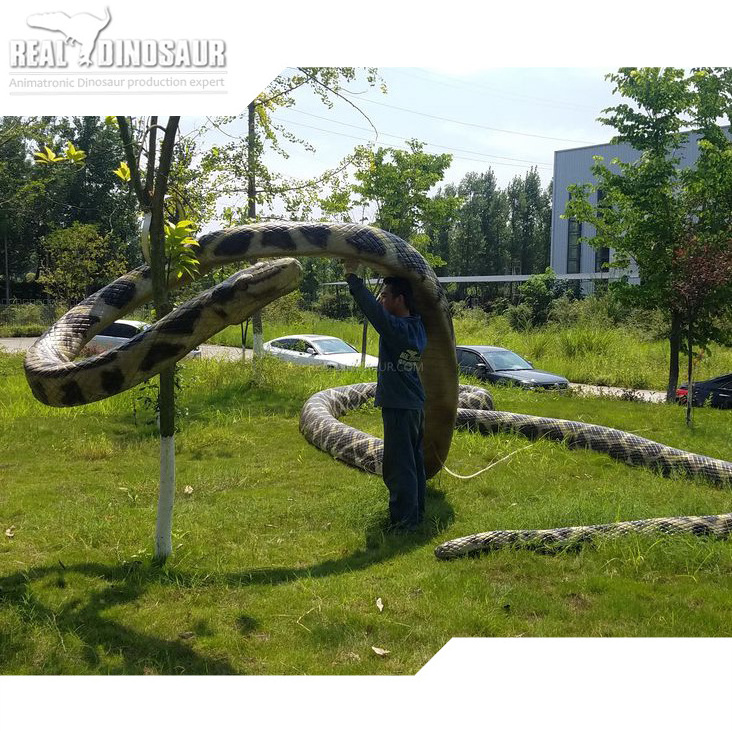 Amusement attractive realistic animatronic animal snake model