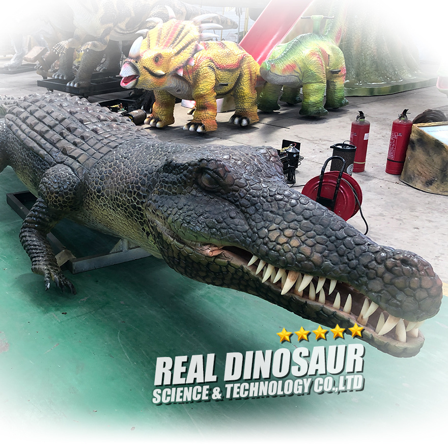 Animal Replica Model Life Size Animatronic Crocodile Model