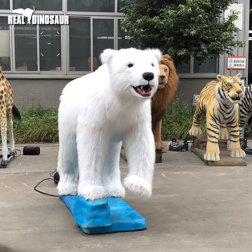 Amusement Park Life Size Animatronic Polar Bear Model for Sale