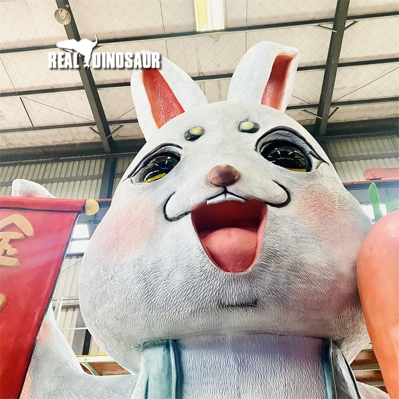 Theme park animal decoration artificial animatronic robot rabbit model