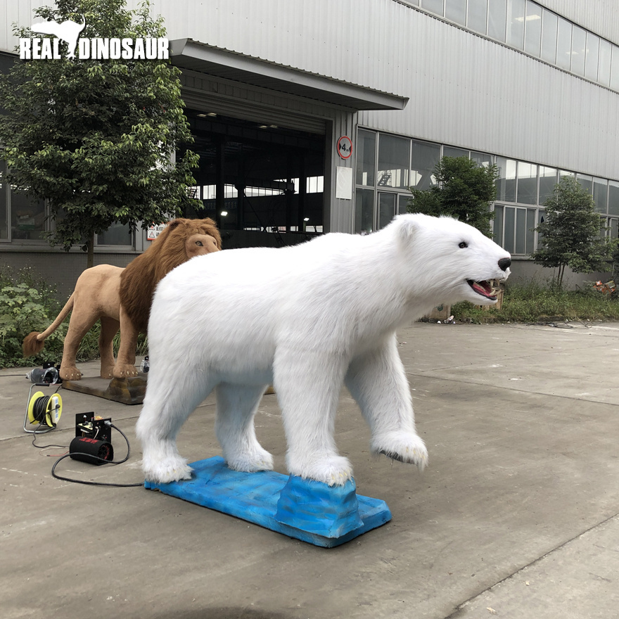 Amusement Park Life Size Animatronic Polar Bear Model for Sale