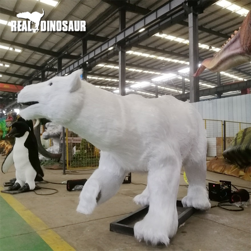 Theme park robot polar bear animal model animatronic polar bear