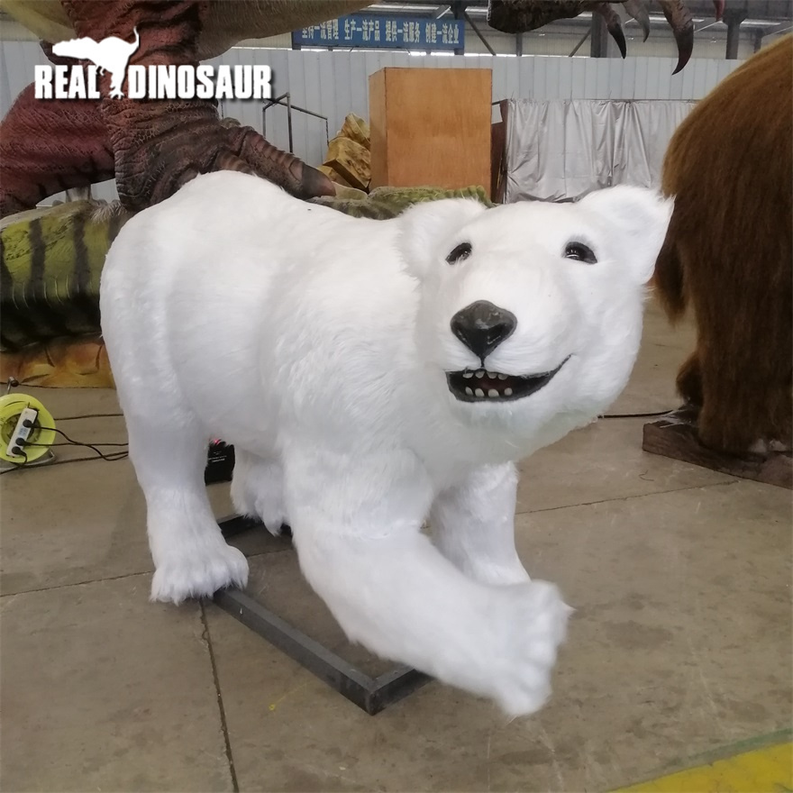 Theme park robot polar bear animal model animatronic polar bear