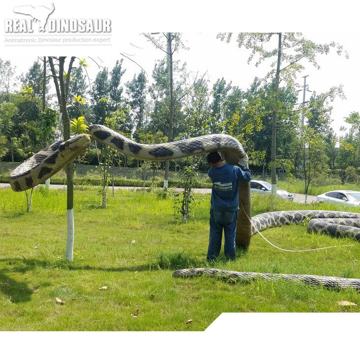 Amusement attractive realistic animatronic animal snake model