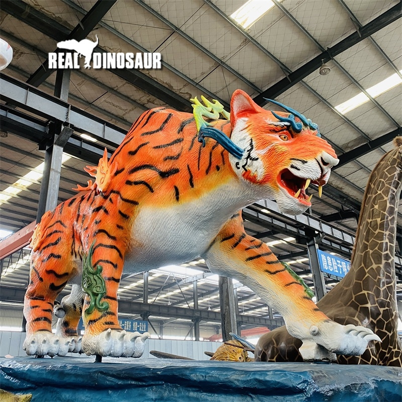 Life Size Simulation Animal Ice Age Animatronic Smilodon Model Customized Model