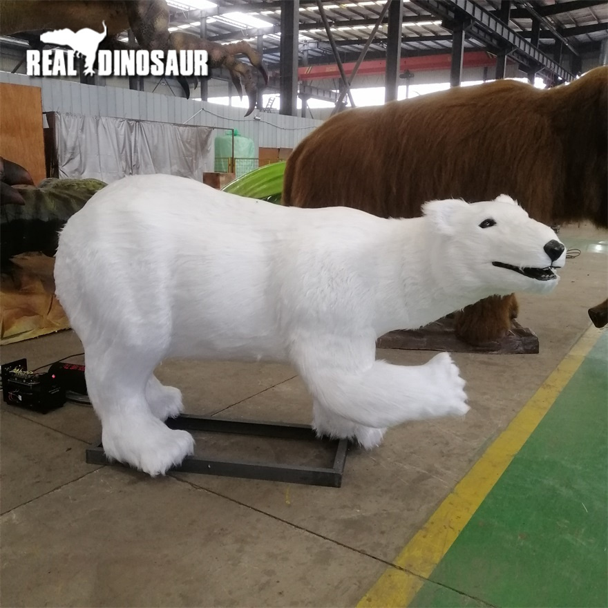 Theme park robot polar bear animal model animatronic polar bear