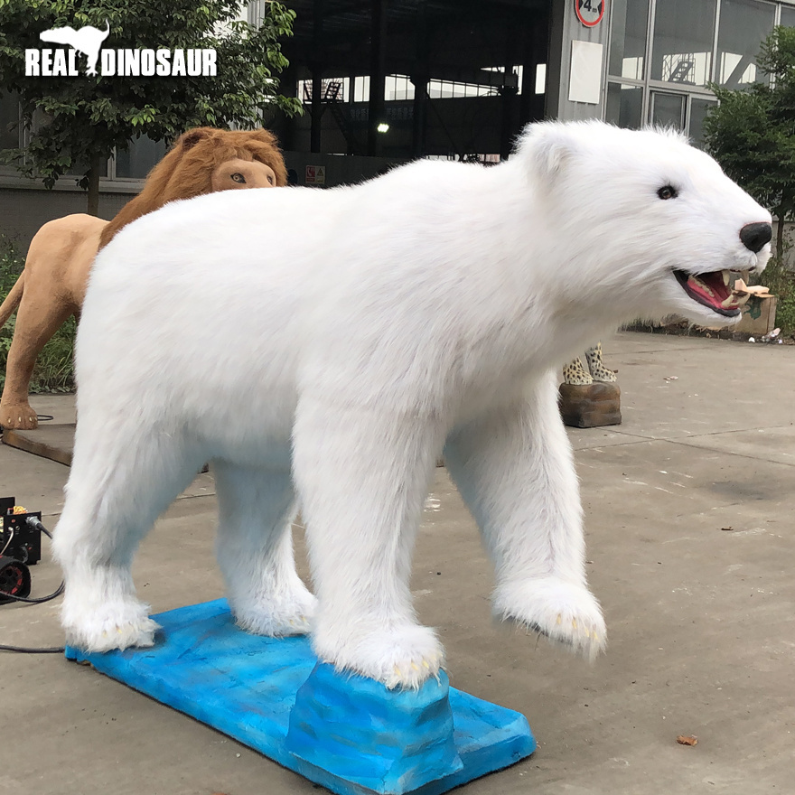 Amusement Park Life Size Animatronic Polar Bear Model for Sale