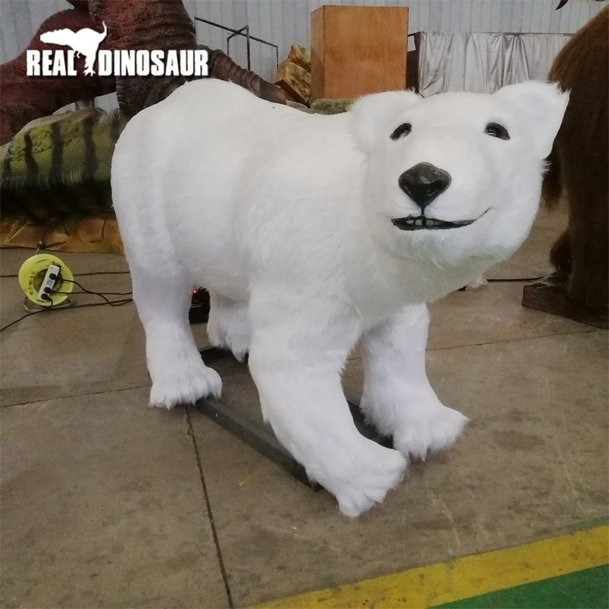 Theme park robot polar bear animal model animatronic polar bear