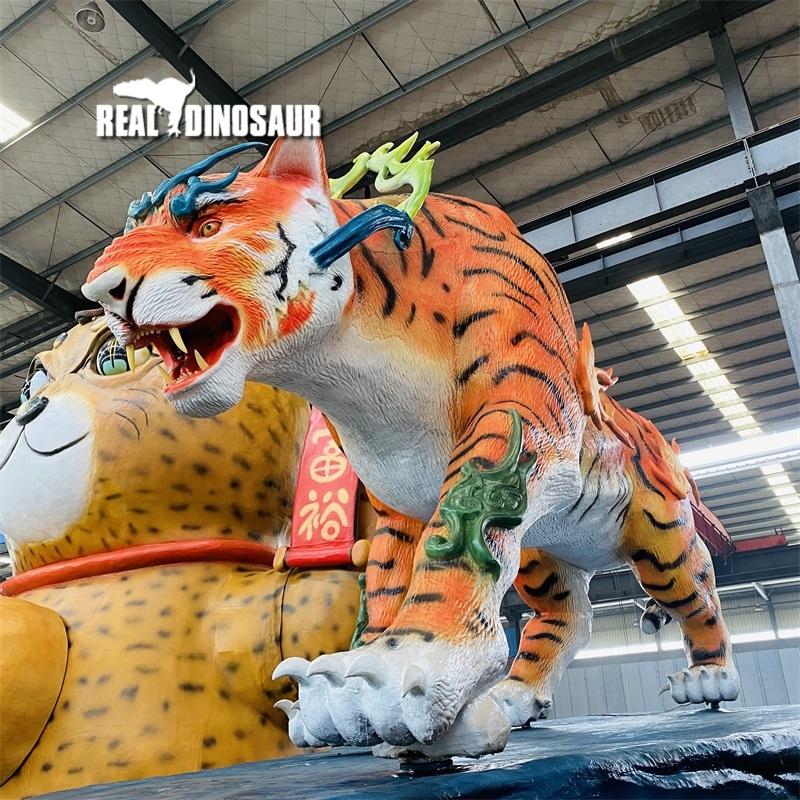 Life Size Simulation Animal Ice Age Animatronic Smilodon Model Customized Model