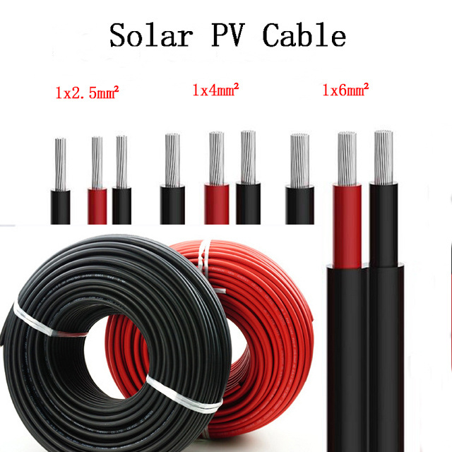 Super Solar Pv Cable 4mm2 6mm2 Dc Cable Xlpe For Solar Panel 1500V DC Single Core 1x1.5mm2 electrical wire wiring Solar Cable