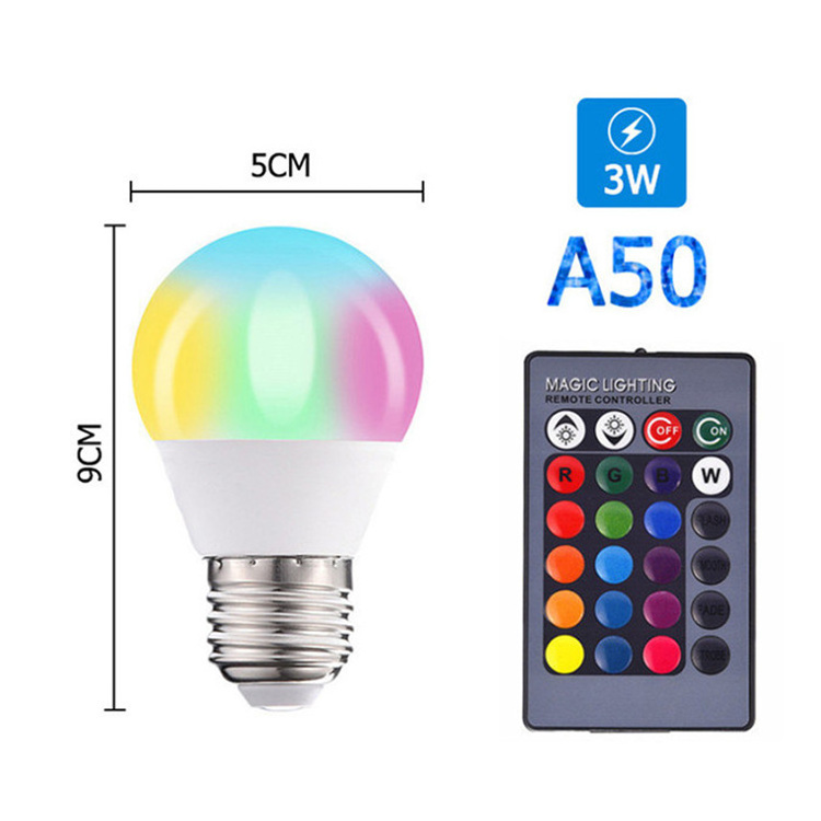 Hot sale changeable LED Bulbs RGB 3w 5w 10w 15w E27 B22 base led bulb light