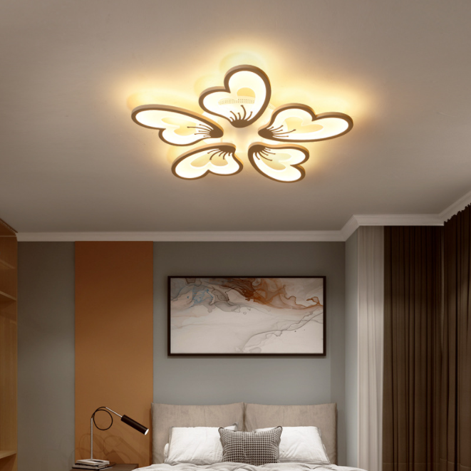 newest design 5-petal flowered light LED chandelier 625MM 60W dimmable bright beautiful bedroom living room led ceiling light