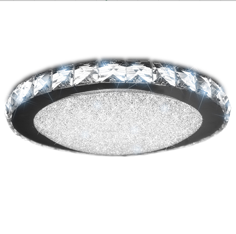 18W high quality crystal led flush mount ceiling light with diamond frame high brightness Dia350mm round led home fixture