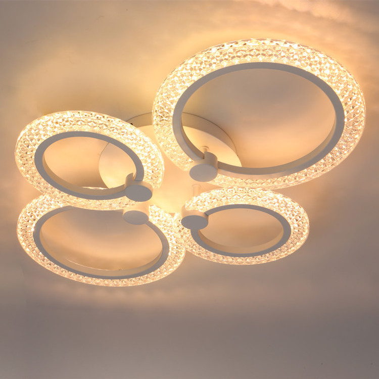 6-ring flowered light LED chandelier 80W bright beautiful bedroom living room dimmable modern chandelier led ceiling light