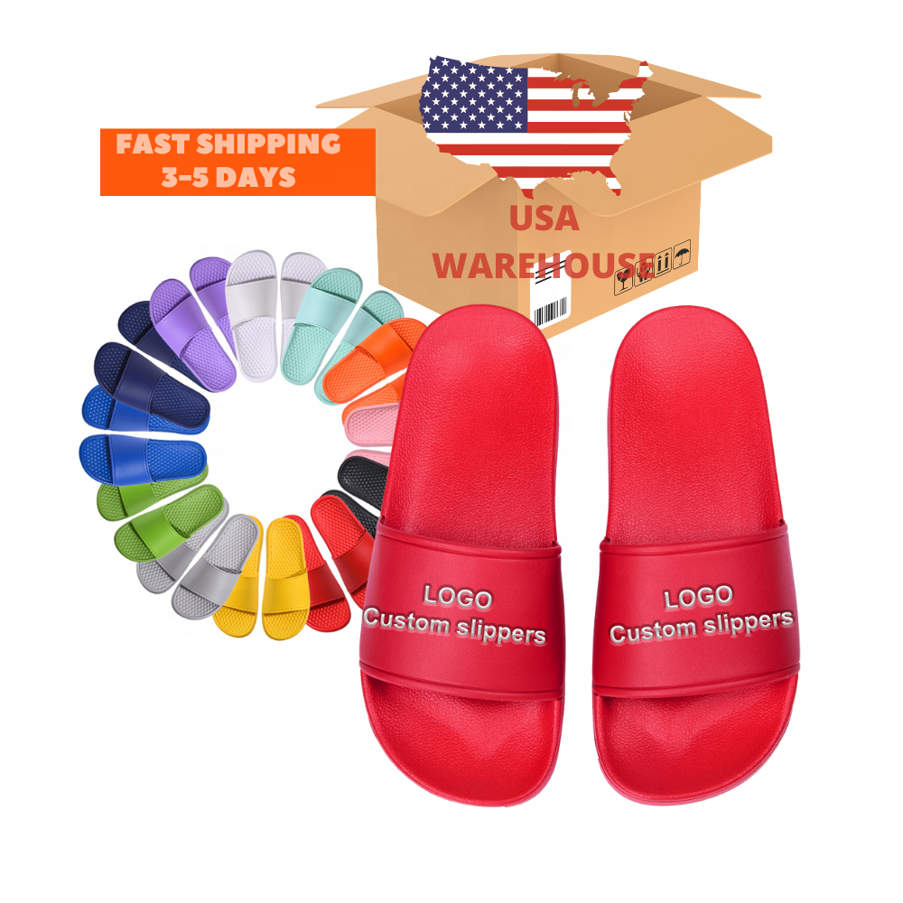 Comfortable Multiple Colors Black Blank Custom Logo Rubber Slippers Slides Sandals for Men Women