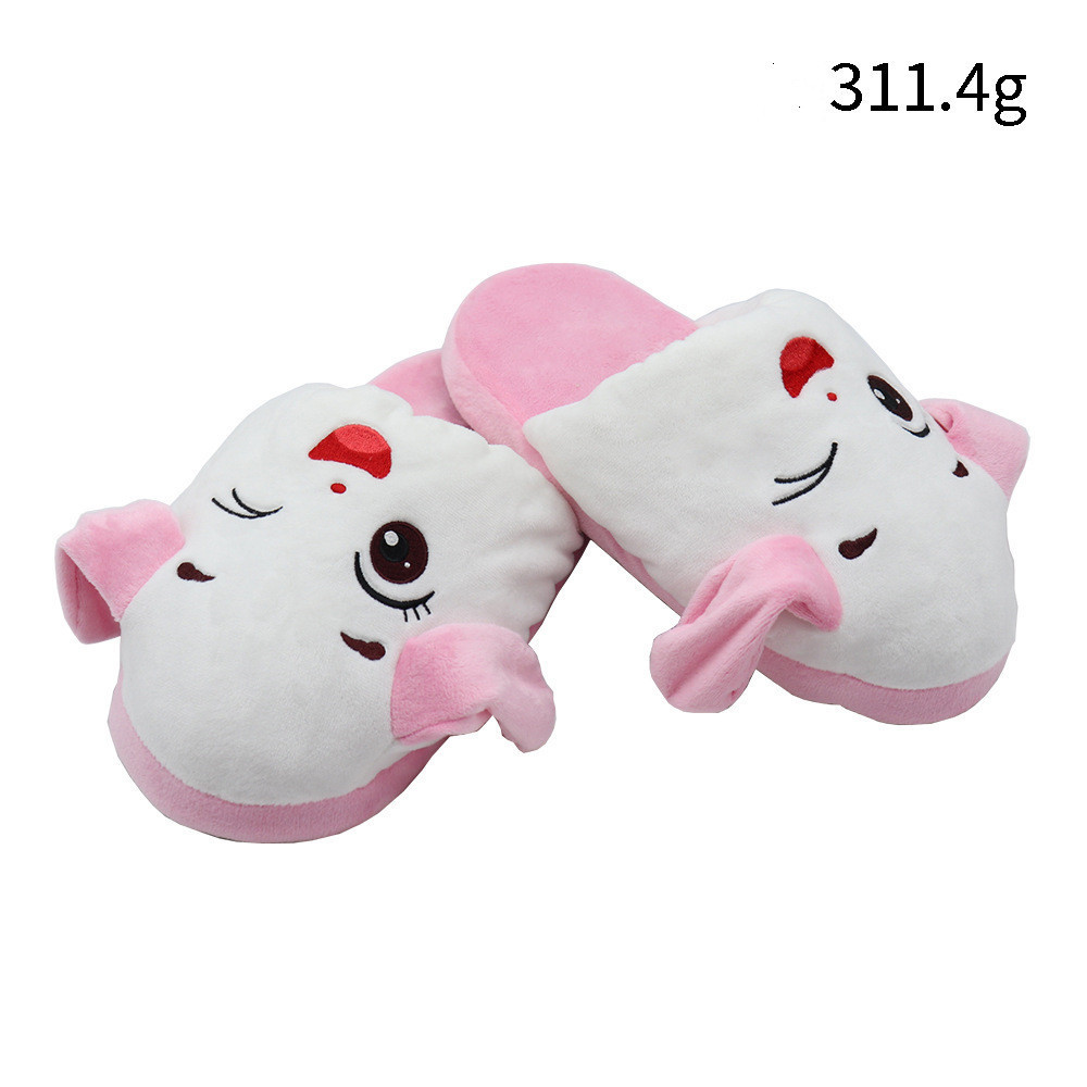 Fashion winter slipper ear moving cartoon fluffy slippers big ear dog cotton mop anti-skid warm plush slippers wholesales