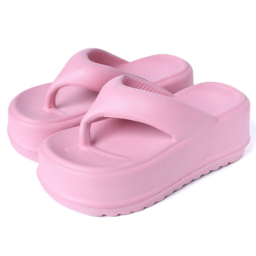 2023 Fashion beach EVA thick soles flip-flops female high anti-skid soft bottom clip toe cool slippers sandals