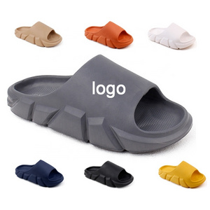 Custom Slides Thick Platform Summer Indoor Beach Slides House Slippers Custom Logo Soft Eva Slides Custom Slippers for Men