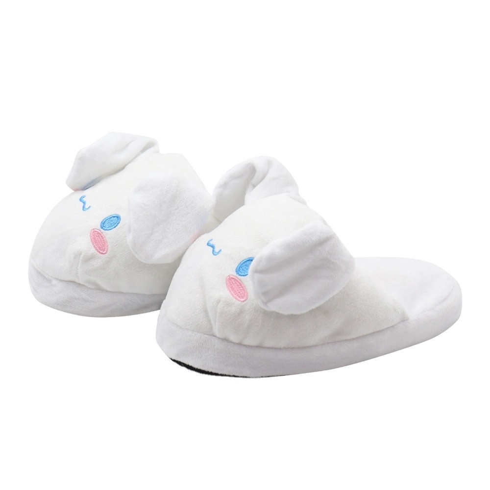 Fashion winter slipper ear moving cartoon fluffy slippers big ear dog cotton mop anti-skid warm plush slippers wholesales