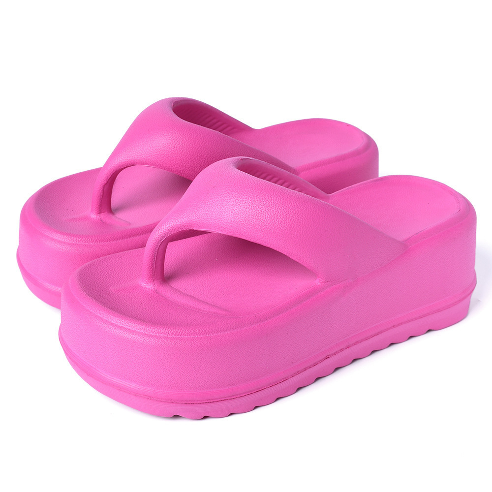 2023 Fashion beach EVA thick soles flip-flops female high anti-skid soft bottom clip toe cool slippers sandals