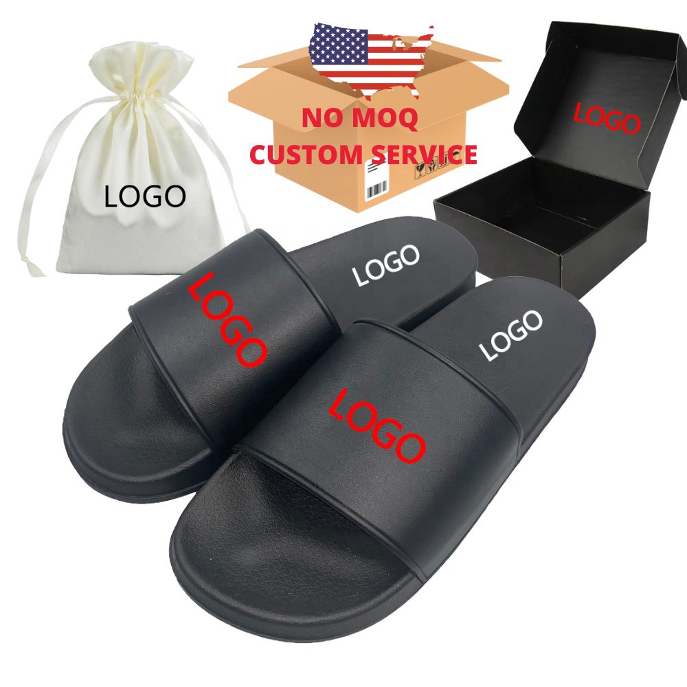 Comfortable Multiple Colors Black Blank Custom Logo Rubber Slippers Slides Sandals for Men Women