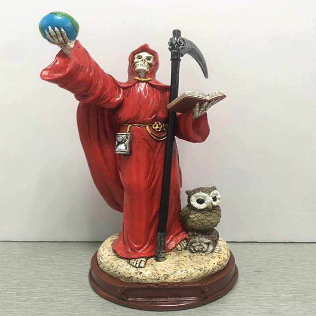 Holy Death Santa Muerte with Scythe Statues, The Dead Decorative Figurine Red Sculptures