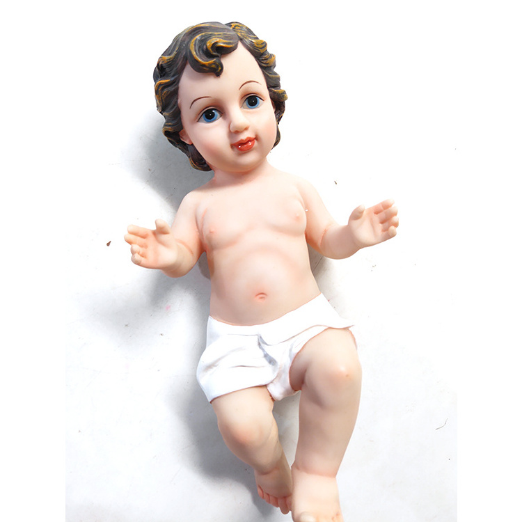 Baby Jesus with Glass Eyes Holy Religious Figurine Decoration