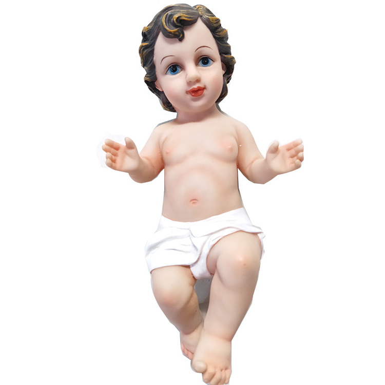 Baby Jesus with Glass Eyes Holy Religious Figurine Decoration