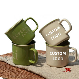 Personalized Vintage Camping Enamel Tea Coffee Mug Cup Gift Items Sublimation Cute Ceramic Mugs Customizable